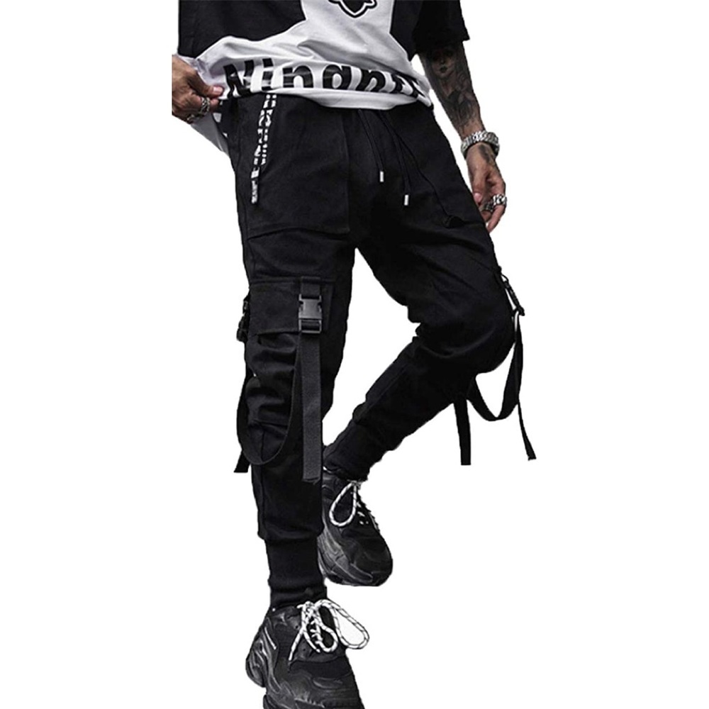 New Mens Cargo Multi Pocket Utility Drawstring Pants Multiple Sizes - Picture 1 of 1
